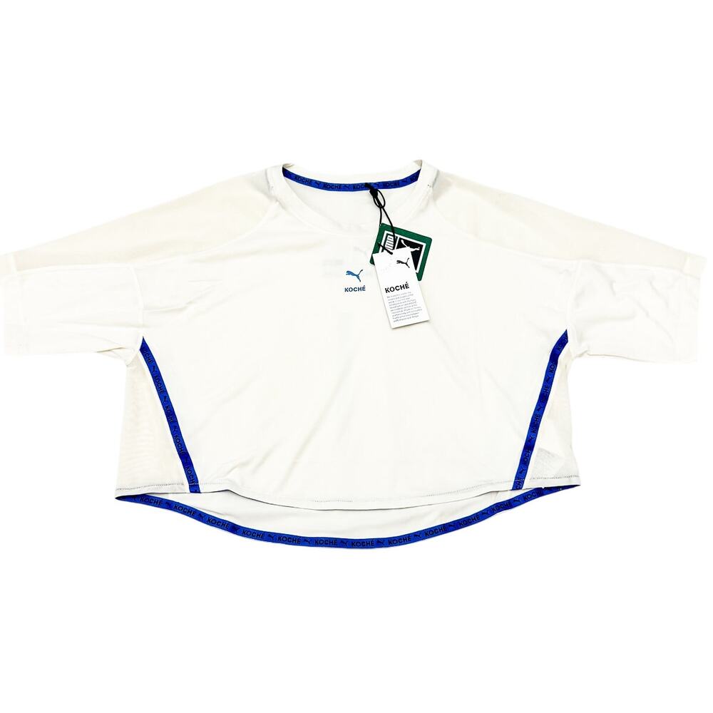 Puma Koche Cropped Tee White Asparagus Size Small NWT $85